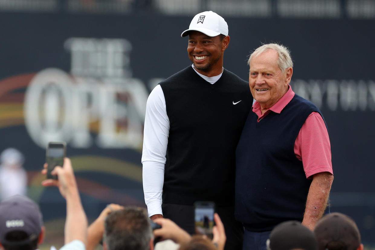 Tiger Woods and Jack Nicklaus at the British Open