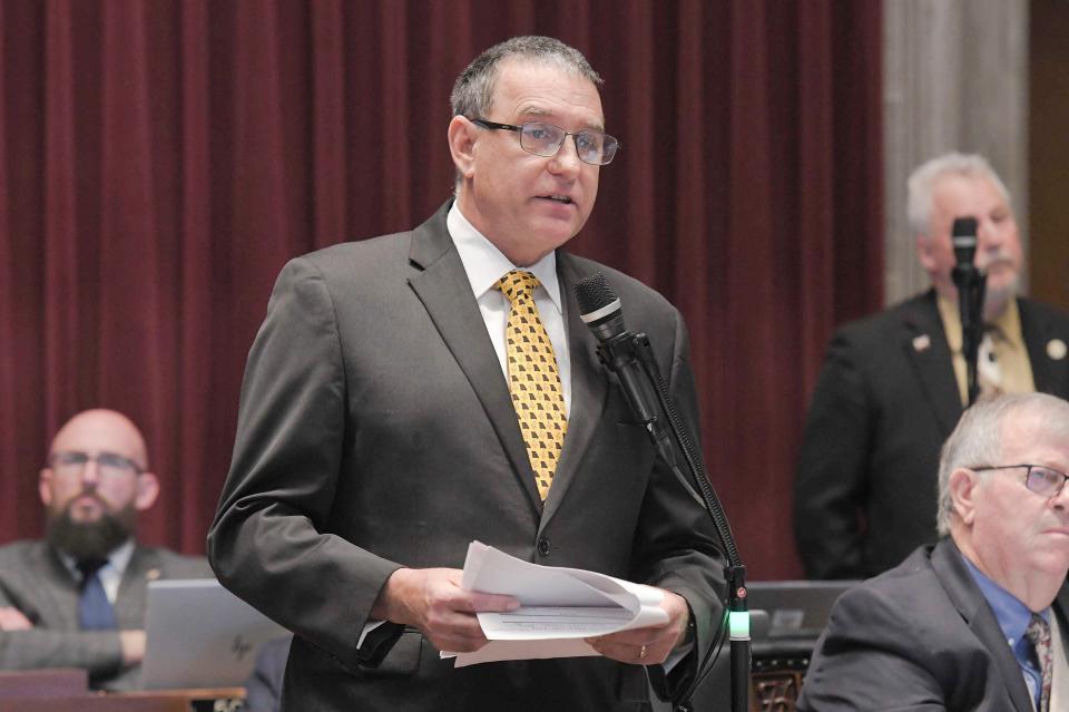 Rep. Mike Haffner, R-Pleasant Hill, speaks during a Missouri House debate on March 5, 2024.