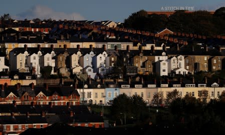 Houses are seen in the Bogside area of Londonderry, Northern Ireland