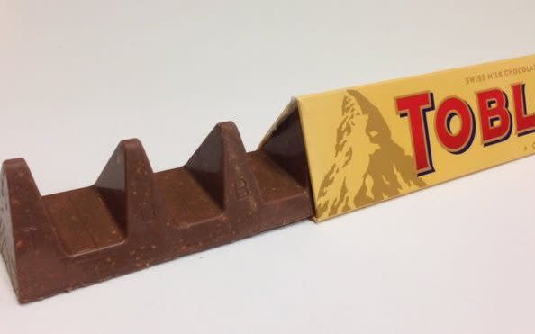 Gap between triangles on Toblerone have widened