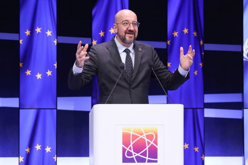 President of the European Council Charles Michel speaks during the Nuclear energy summit in Brussels. Dario Pignatelli/European Council /dpa