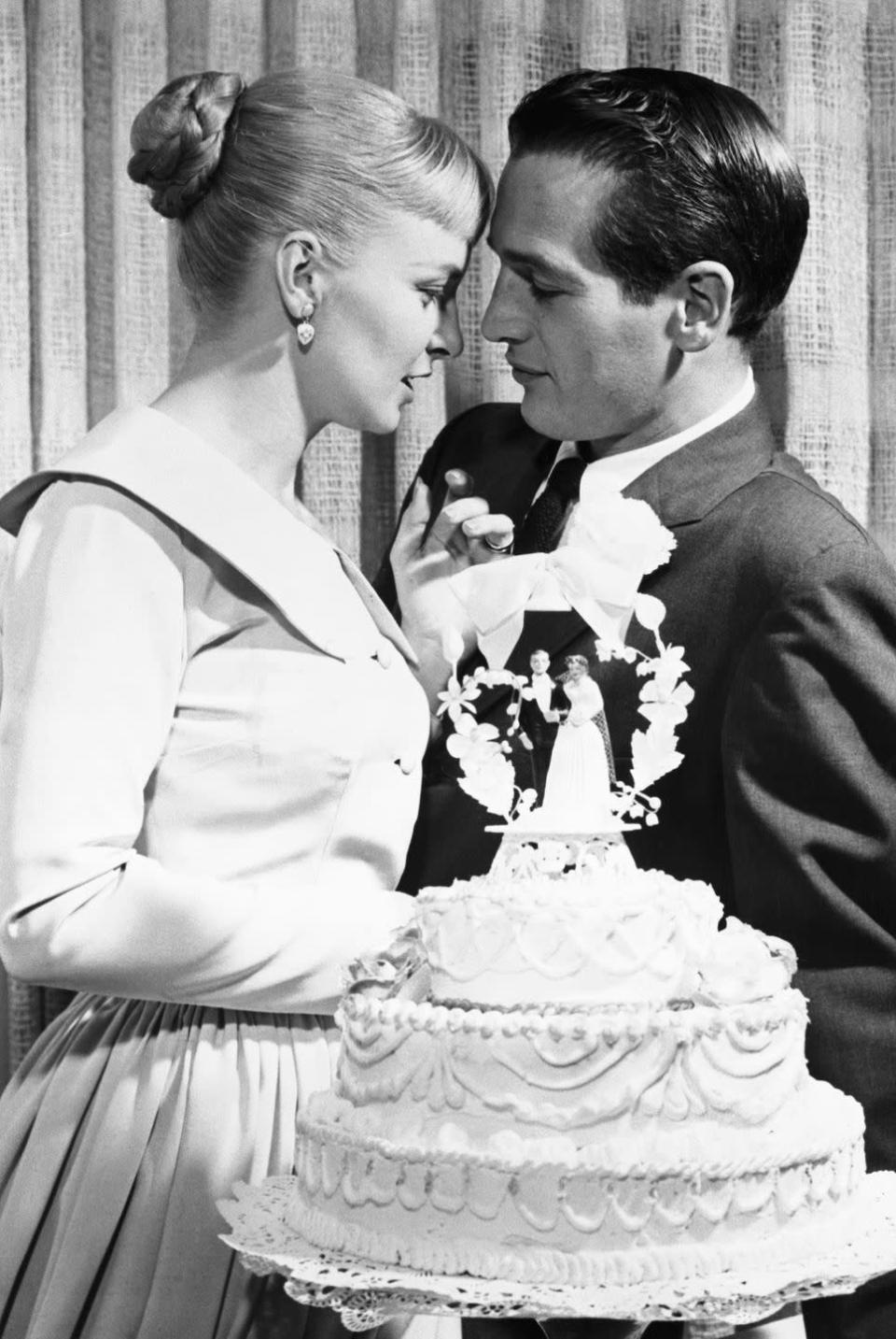 <p>Joanne Woodward and Paul Newman met on the set of <em>Picnic </em>in the early 1950s, but he was married to Jackie Witte at the time. In 1957, Newman divorced Witte and went on to marry Woodward the next year. They wed at the El Rancho Vegas and had a long and loving marriage until Newman's death in 2008.</p>