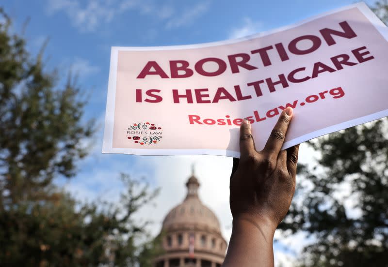 Abortion rights advocates protest restrictive laws in Austin, Texas, U.S.