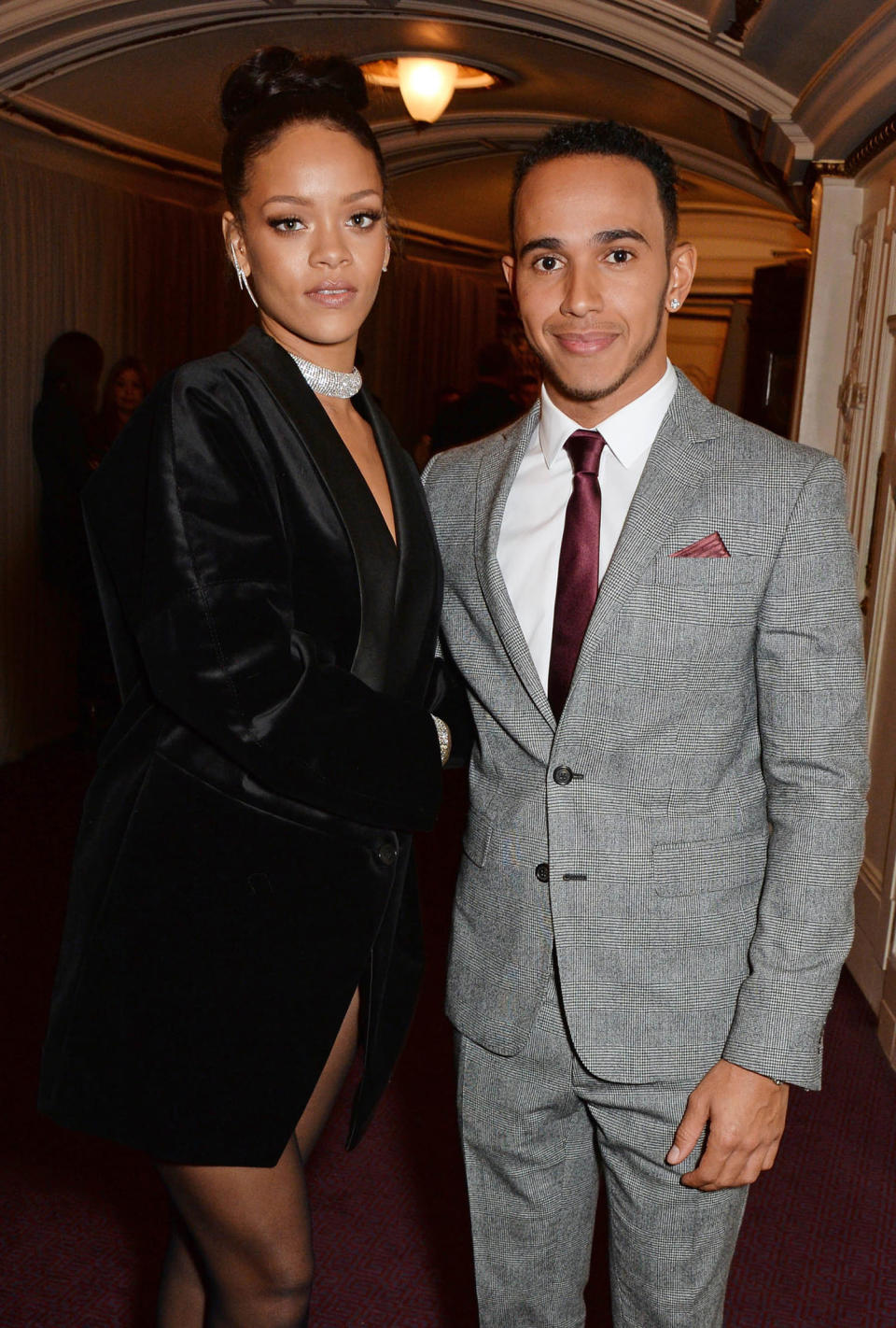 Rihanna and Lewis Hamilton at the British Fashion Awards in 2014. (David M. Benett / Getty Images)