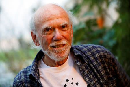 California Institute of Technology physicist Barry Barish poses outside his home after winning the 2017 Nobel Prize for Physics, which he shares with Caltech's Kip S. Thorne and MIT's Rainer Weiss, in Santa Monica, California, U.S. October 3, 2017. REUTERS/Patrick T. Fallon