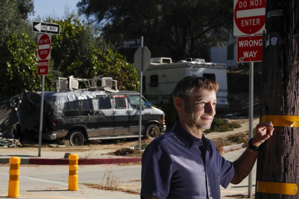 Echo Park resident Stan Gale lives near an area where an encampment was banned.