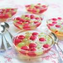 <p>Our elderflower and fruit jelly is a refreshing low-fat dessert recipe - perfect for a summer dinner party</p><p><strong>Recipe: <a href="https://www.goodhousekeeping.com/uk/food/recipes/a536689/elderflower-and-fruit-jelly/" rel="nofollow noopener" target="_blank" data-ylk="slk:Elderflower and fruit jelly;elm:context_link;itc:0;sec:content-canvas" class="link ">Elderflower and fruit jelly</a></strong></p>