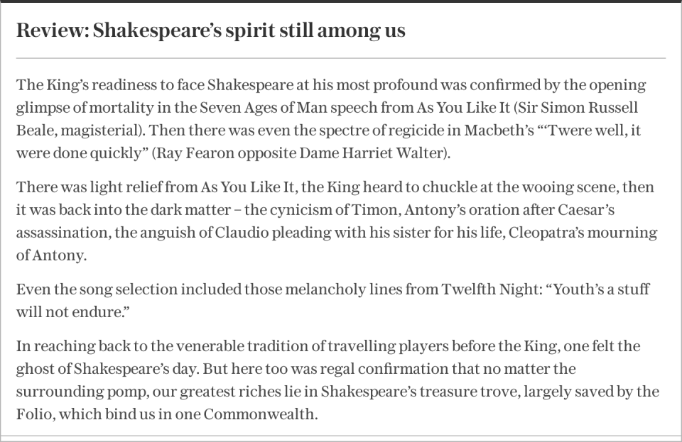 Recenze: Duch Shakespeara je stále s námi