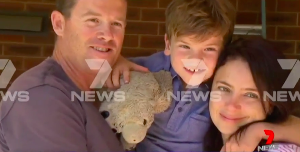 Riley has been given a clean bill of health, to the relief of his parents. Source: 7 News