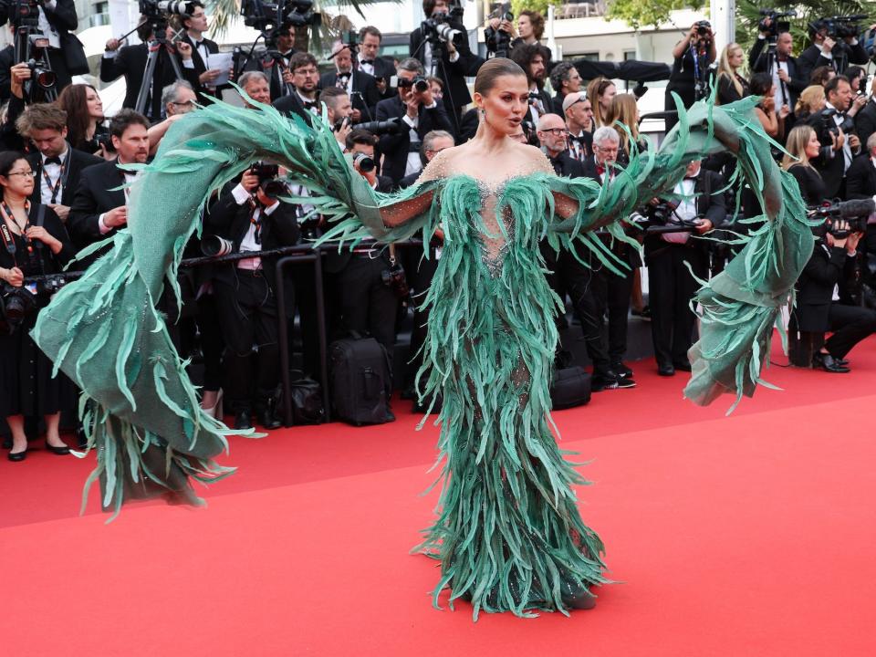 Victoria Bonya attends the "Jeanne du Barry" screening during the Cannes Film Festival.