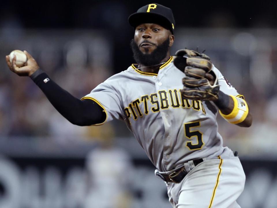 Josh Harrison made a new fan during the Pirates trip to Milwaukee this week. (AP)