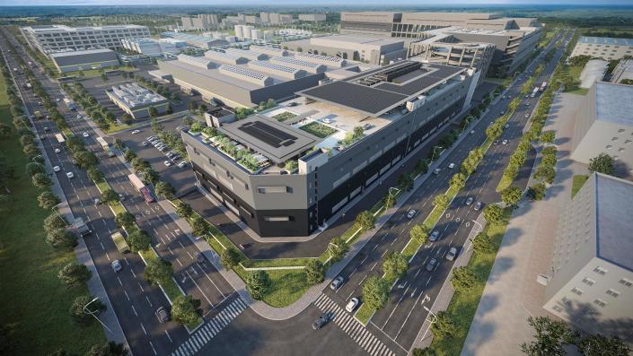 An artist&#39;s impression of Dyson&#39;s new high-tech plant in Tuas, Singapore.