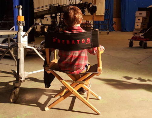 Jacob Tremblay on the set of 'The Predator'