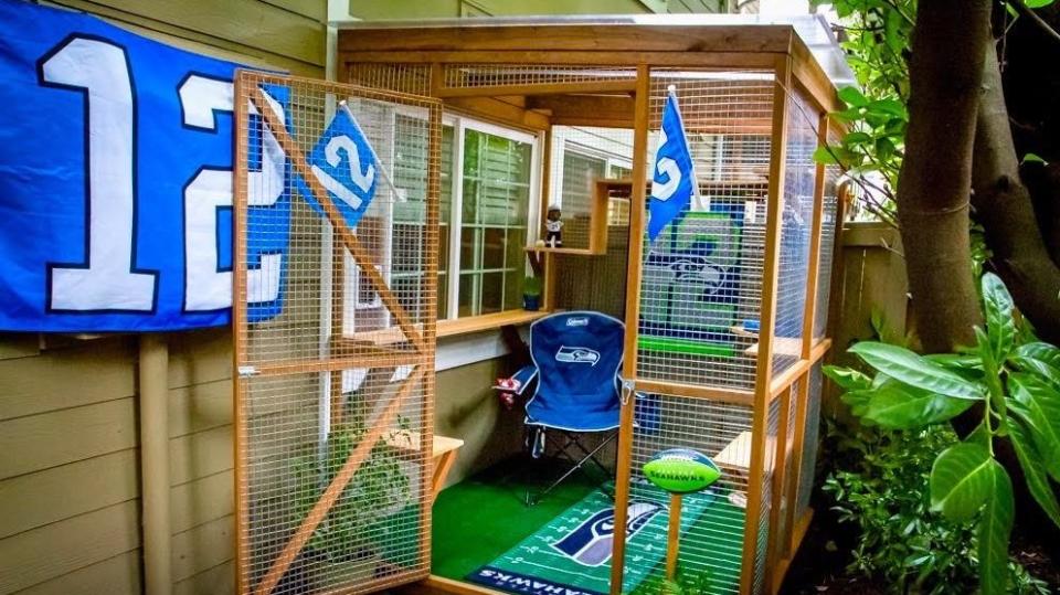 You and your cat can be a part of the 12th Man in this Seattle catio.