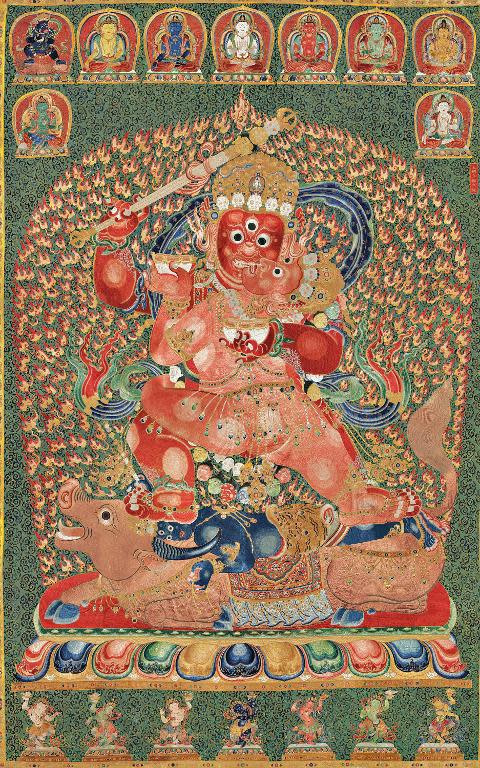 A 600-year-old Tibetan embroidered artwork called thangka pictured on November 27, 2014