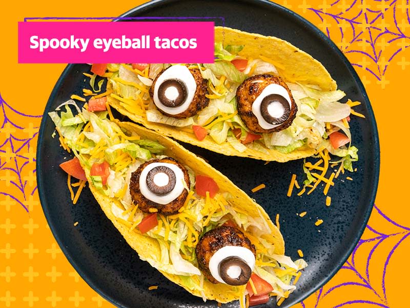 Spooky eyeball tacos