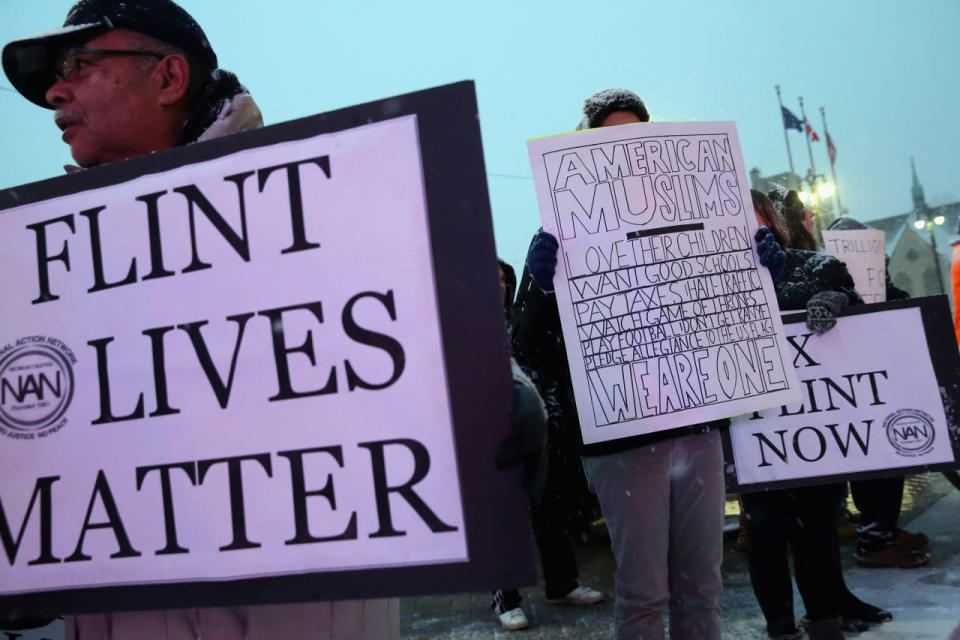 Protesters demand action over Flint water crisis
