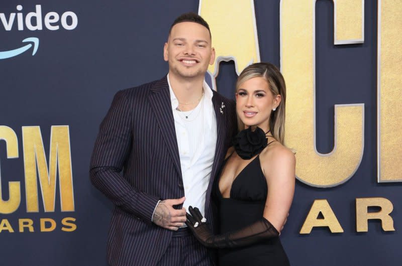 Kane Brown (L) and Katelyn Brown attend the Academy of Country Music Awards in 2022. File Photo by James Atoa/UPI
