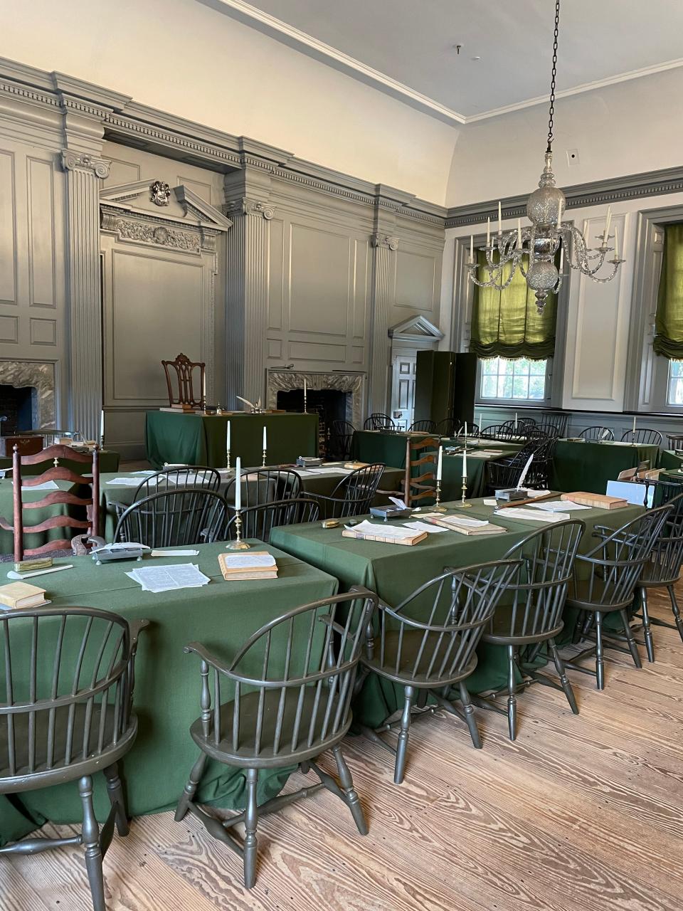 The room in the Pennsylvania
State House (now known as Independence Hall) where the signers of the Declaration of Independence met during the summer of 1776.