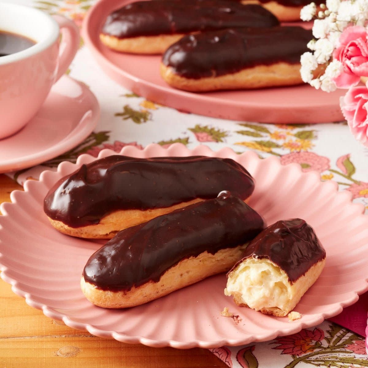 chocolate eclairs french food