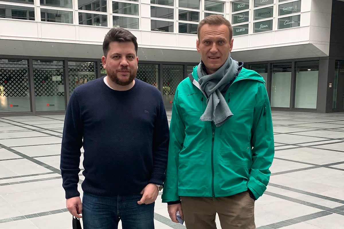 Volkov with the late Russian opposition leader Alexei Navalny, in Germany in 2021 (Leonid Volkov)