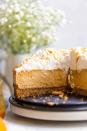<p>You just can't go wrong combining pumpkin and caramel. This cheesecake also has a cinnamon-infused crust.</p><p><strong>Get the recipe at <a href="https://lenoxbakery.com/pumpkin-caramel-cheesecake/" rel="nofollow noopener" target="_blank" data-ylk="slk:Lenox Bakery;elm:context_link;itc:0;sec:content-canvas" class="link ">Lenox Bakery</a>.</strong> </p>