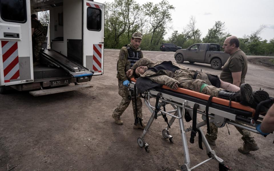 Wounded soldiers evacuated from battlefield arrive in Bakhmut District - Anadolu/Anadolu Agency