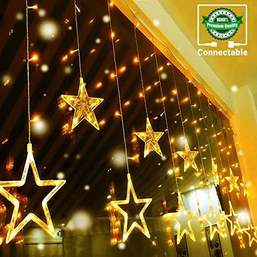 9) 12 Stars Curtain Lights