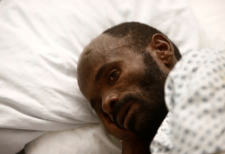 Mohammed Adam Oga, an Ethiopian migrant and the lone survivor of an eleven-day journey across the Mediterranean, speaks to Reuters from his hospital bed at Mater Dei Hospital in Tal-Qroqq