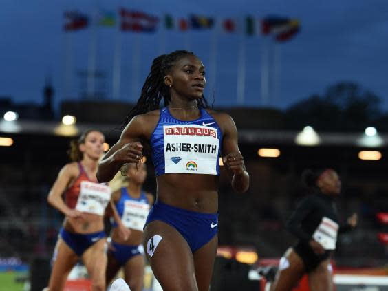 Dina Asher-Smith in action at the Diamond League earlier this year (Getty)