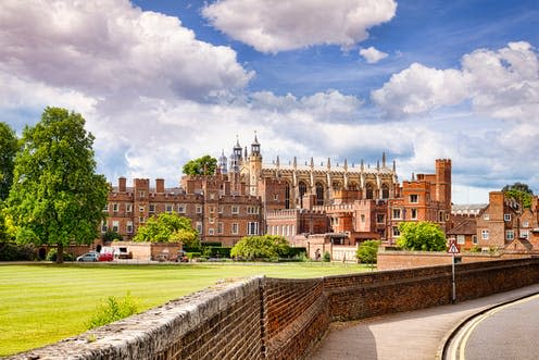 <span class="caption">Eton College, founded in 1440, is the largest boarding school in England.</span> <span class="attribution"><a class="link " href="https://www.shutterstock.com/image-photo/5-june-2019-windsor-uk-eton-1554469532" rel="nofollow noopener" target="_blank" data-ylk="slk:Shutterstock;elm:context_link;itc:0;sec:content-canvas">Shutterstock</a></span>