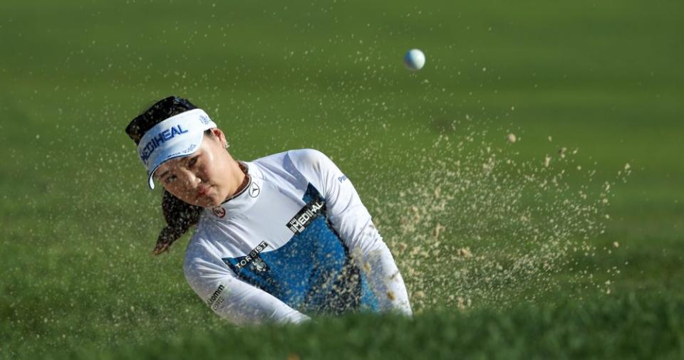 KILDEER, IL - JUNE 29: So Yeon Ryu of South Korea plays a bunker shot on the first hole during the second round of the KPMG Women's PGA Championship at Kemper Lakes Golf Club on June 29, 2018 in Kildeer, Illinois. (Photo by Scott Halleran/Getty Images for KPMG)