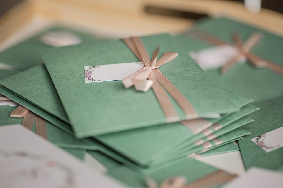 green wedding invitations