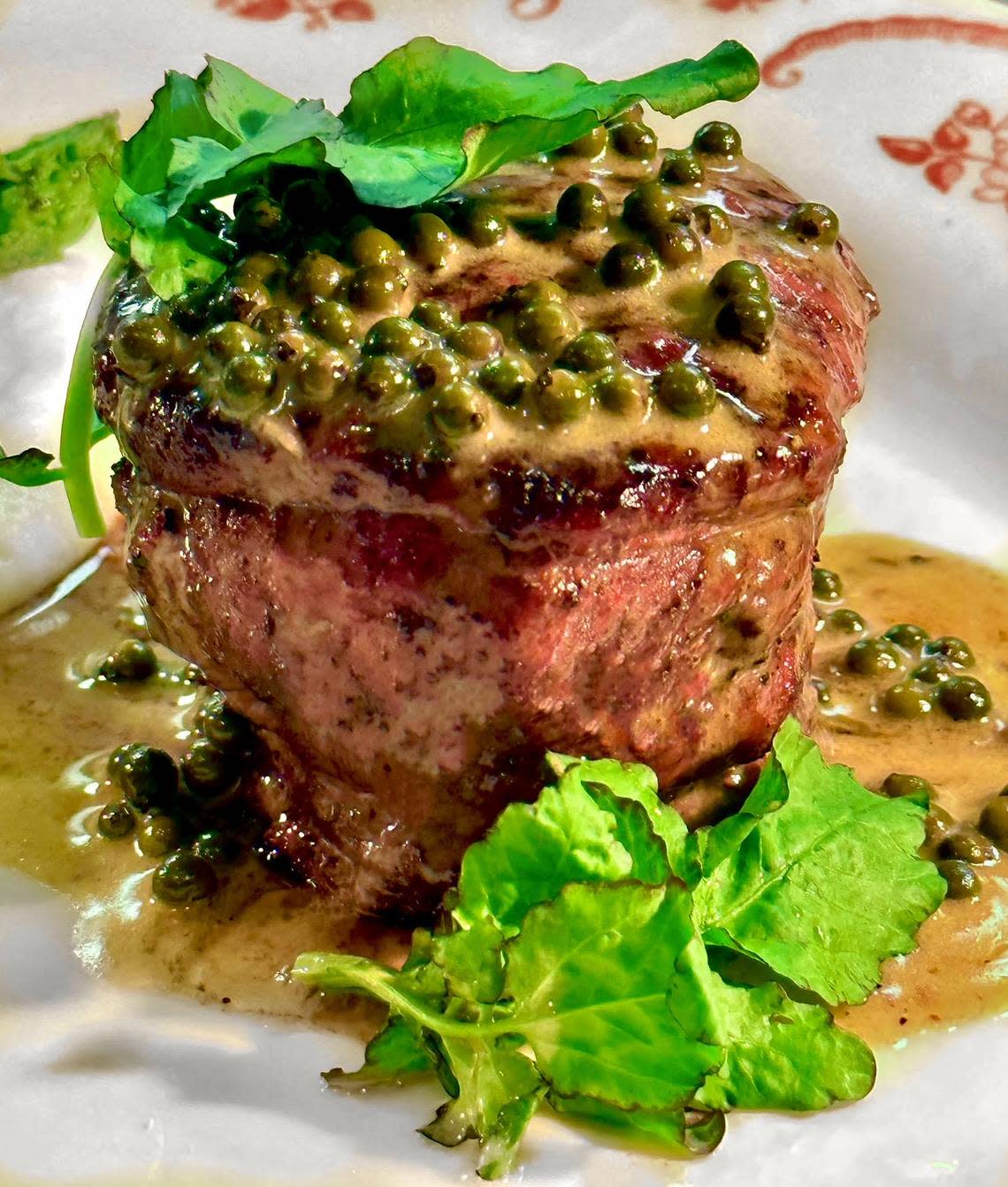 Steak au poivre at Le Margot in the Trinity Commons shopping center in Fort Worth.