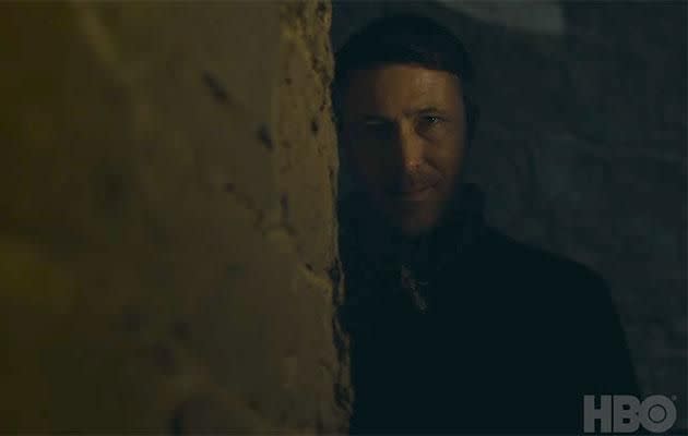 Expert lurker Littlefinger doing what he does best. Source: HBO