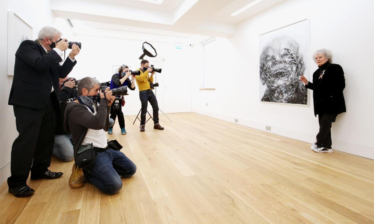 <span>Artist Maggi Hambling photographed for her exhibition at the Marlborough Gallery in London in 2020.</span><span>Photograph: PA Images/Alamy</span>