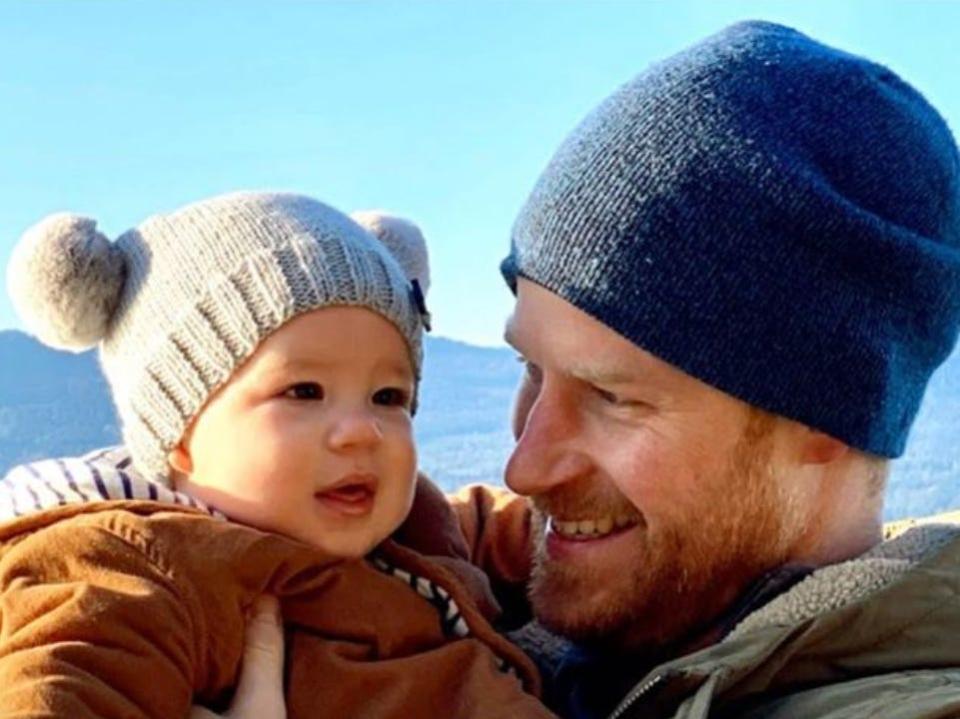 Prince Harry with baby Archie in Canada