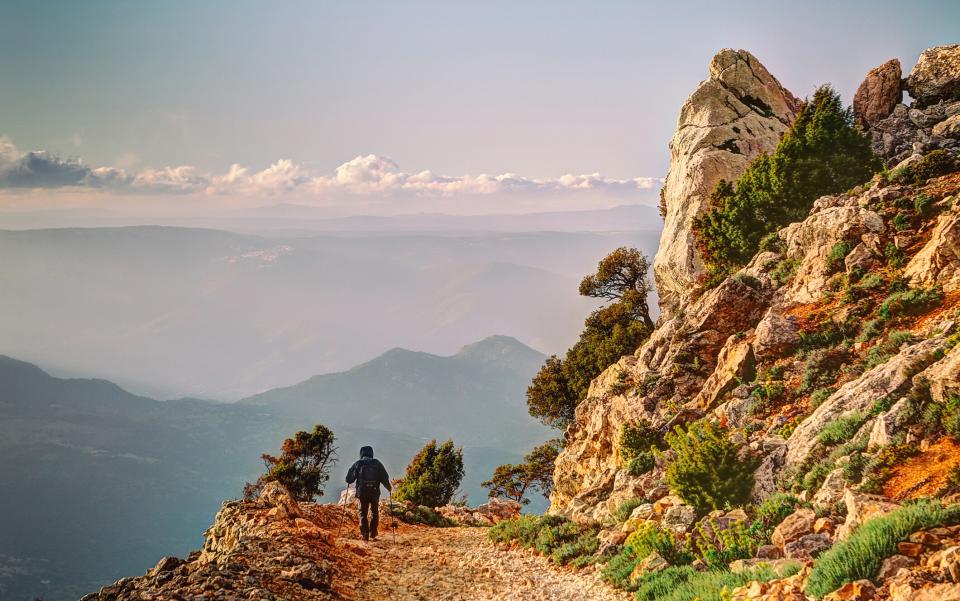 A hiker explores the interior - getty