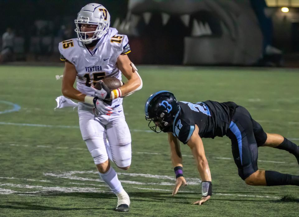 A star on the baseball diamond, Josh Woodworth is an impact performer on the football field for Ventura.