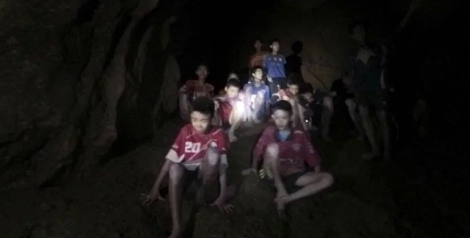 The boys became trapped in the cave on June 23. Source: AP