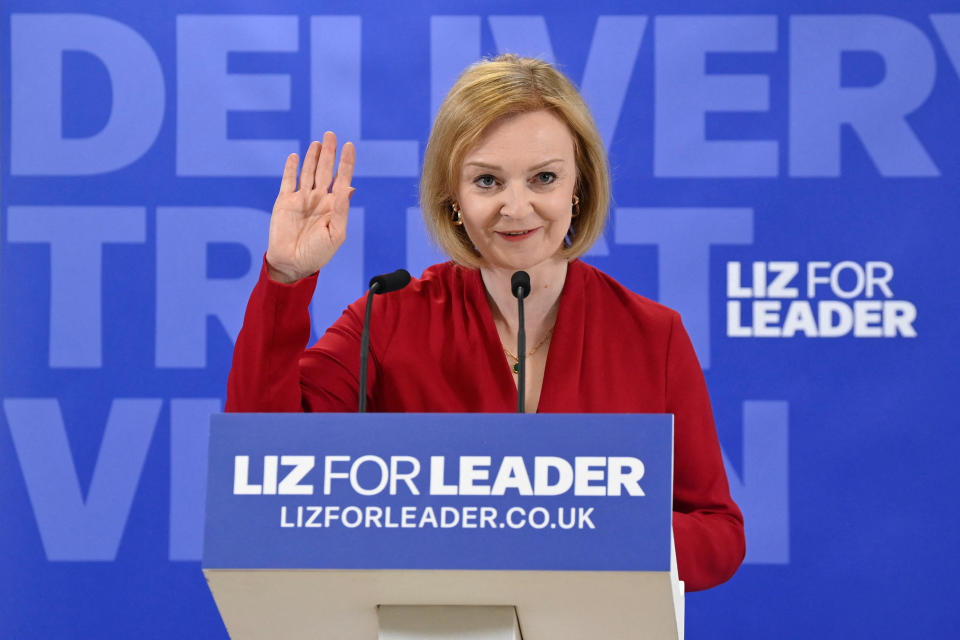 Liz Truss at a campaign event in London.