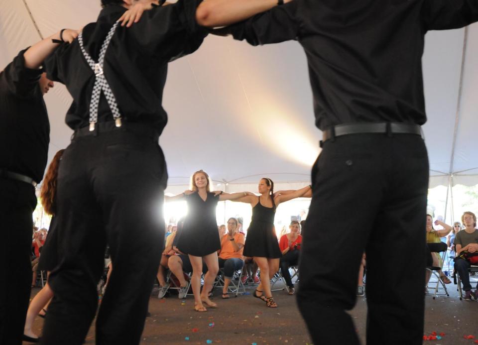 The St. Nicholas Romiosini Dancers perform traditional Greek dances on the second day of the 24th annual St. Nicholas Greek Festival in Wilmington. MATT BORN/STARNEWS FILE