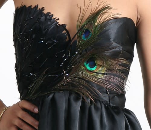Peacock Corset Mini Dress