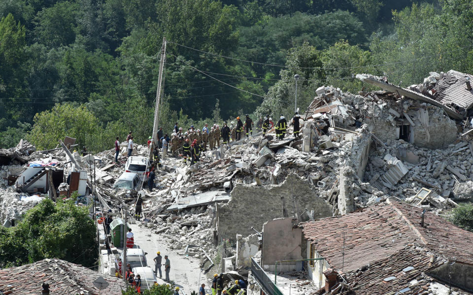 Destruction after an earthquake in central Italy on Aug. 24, 2016.