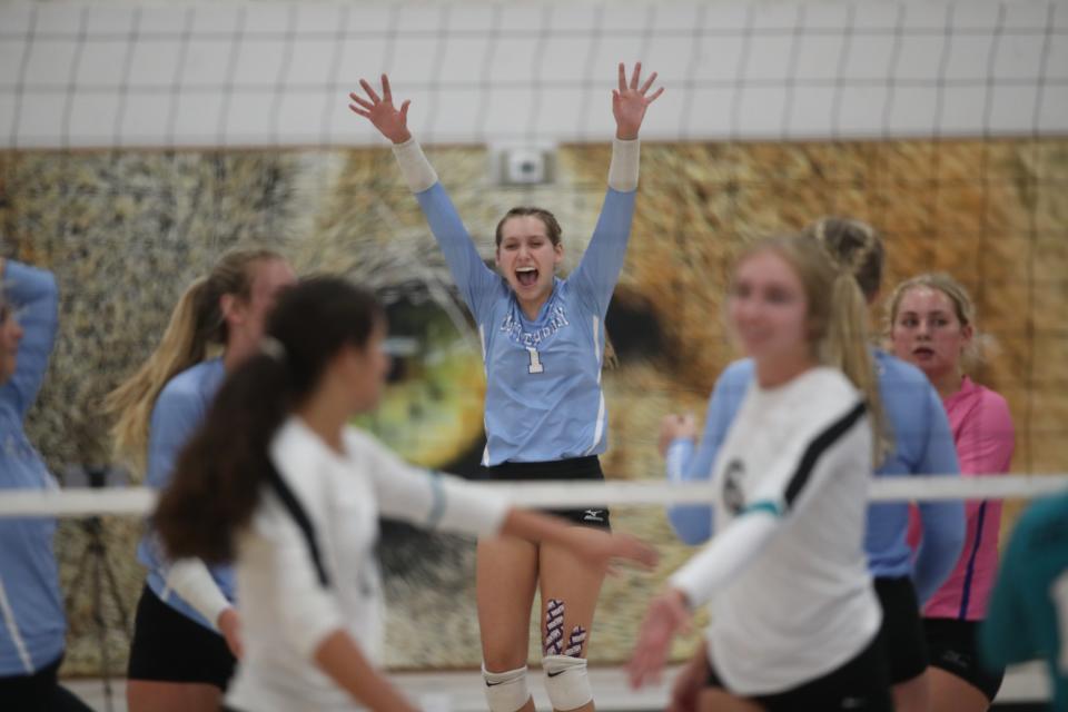 Scenes from a Canterbury vs. Gulf Coast High School volleyball game at Canterbury on Wednesday, Sept. 7, 2022. Canterbury won 3-0. 