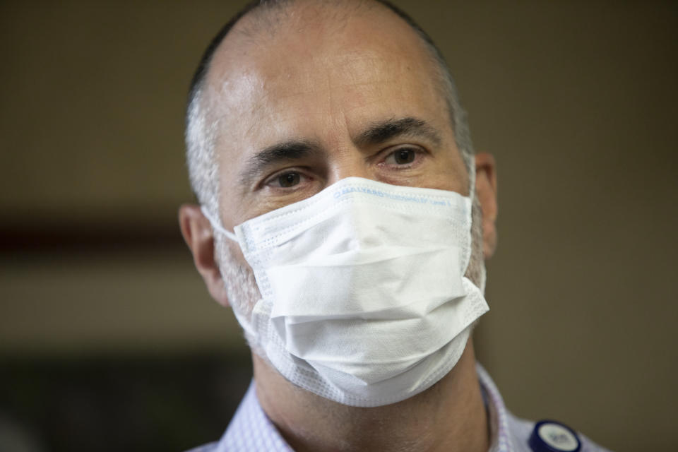 James Souza, M.D. Senior Vice President and Chief Physician Executive is pictured during a tour of St. Luke's Boise Medical Center in Boise, Idaho on Tuesday, Aug. 31, 2021.. "We are making an enormous effort to save lives." Souza said, "but this is a pandemic of unvaccinated citizens". (AP Photo/Kyle Green)