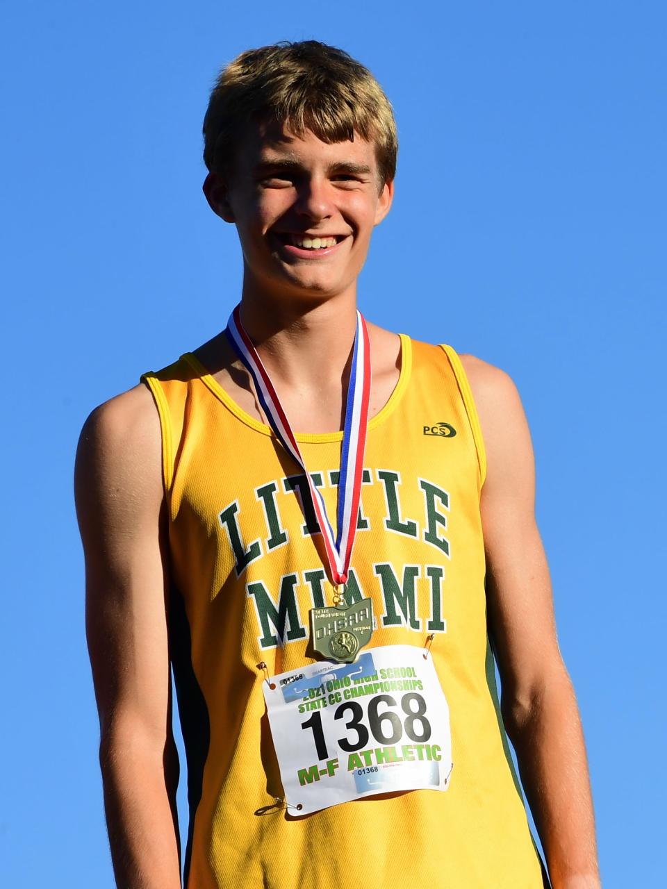 William Zegarski of Little Miami is the top placer at the 2021 OHSAA boys Division I cross country championships, Nov. 6, 2021.