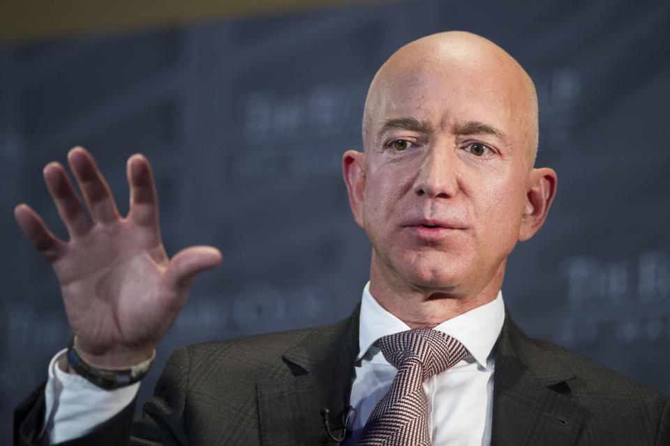 Jeff Bezos, Amazon founder and CEO, speaks at the Economic Club of Washington on Sept. 13, 2018. Elected officials in New York City signed a letter in 2017 inviting Bezos and Amazon to the city. (Photo: THE ASSOCIATED PRESS)