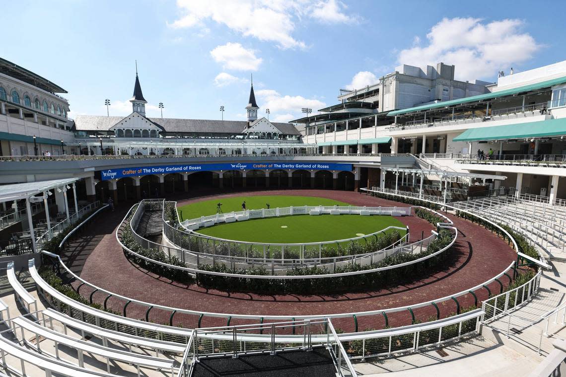 The newly renovated paddock at Churchill Downs in Louisville, Ky, includes 3,600 added seats.