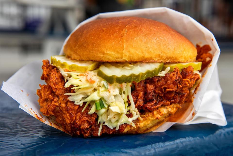 The Nashville spiced crispy sandwich.